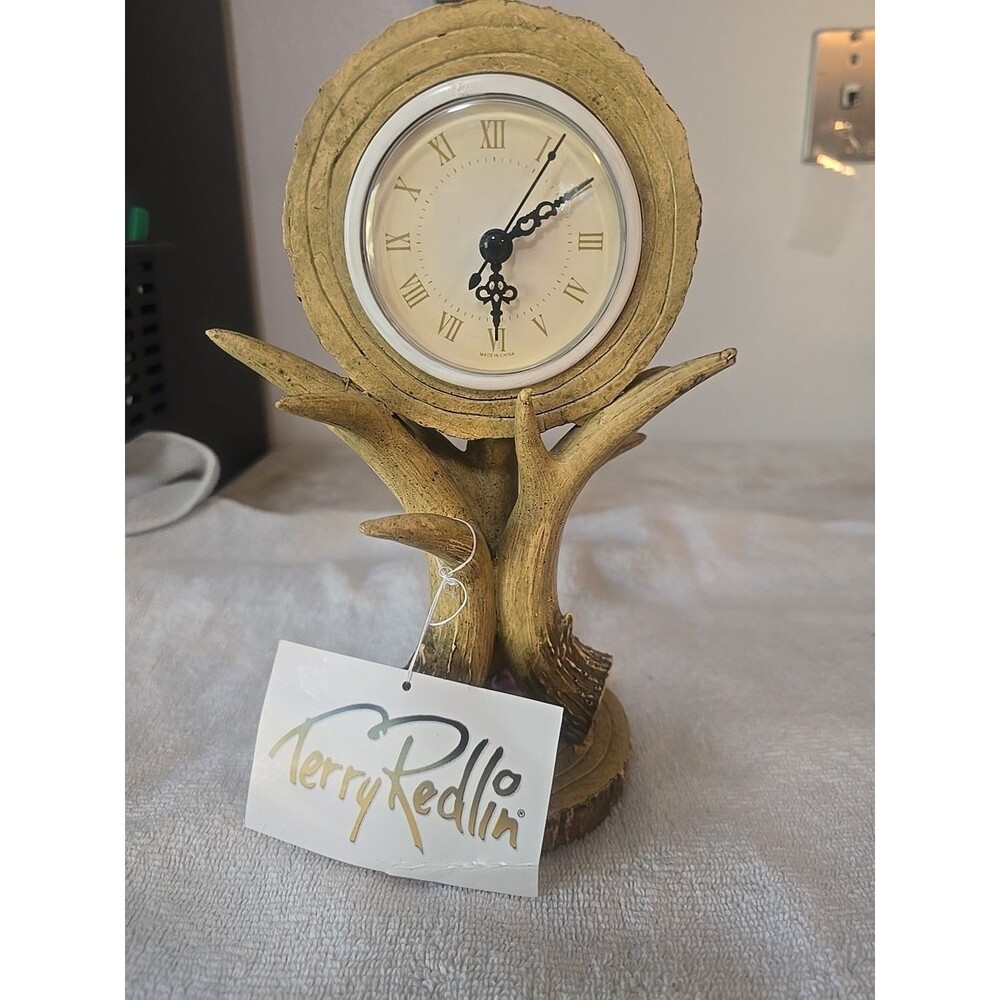 Terry Redlin Faux Antler/wood Clock - Resin
